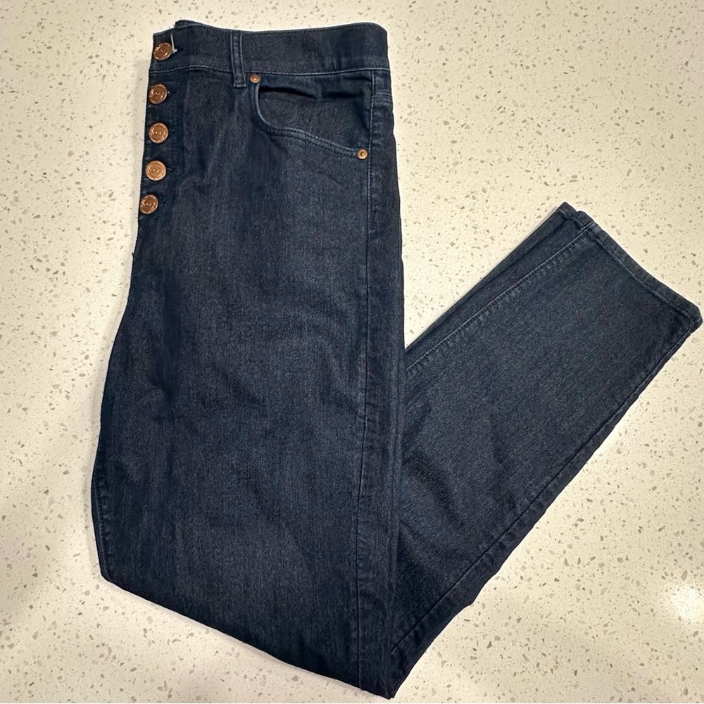 LOFT High-Waisted Skinny Dark Wash Jeans